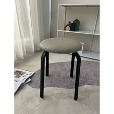 쌓을 수있는 가벼운 고급 레스토랑 의자 식탁 의자 가정용 작은 의자 메이크업 의자 낮은 의자 간단한 현대 예비 라운드 의자, 회색내마모성가죽