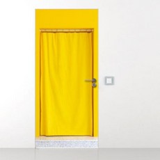 아트박스/꾸밈 gb246-행운이들어오는노란커튼_현관문시트지