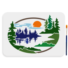 PET 포레스트 트리 페인팅 스텐실 나무 테마 벽화 패턴 자연 치유 장식 DIY, 트리 256, 1개