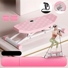 도리팝 사이드런지 스키머신 가정용 정형 보정기 저소음 유산소 운동기구 고관절 코어운동, 핑크