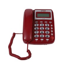 G-PLUS 有線電話，具備大型按鍵、LCD螢幕顯示與免持聽筒功能, LJ-1703紅色