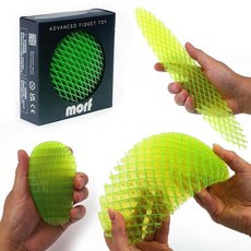 Morf Fidget Worm Toy - 어린이 청소년 및 성인용 유연한 3D 감각 슬러그 피기 장난감 - 신축성 조용함 스트레스 및 불안 완화 집중력 - 놀이 학교, Green