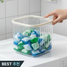 메종드닷 깔끔세탁실 습기방지 캡슐세제 보관함, 투명, 1개