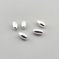 비즈톡 [SVP-91-06]순은펜던트 실버925 은볼 쌀알볼 5x8mm (내경 1.2mm) 실버볼