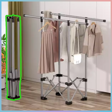 클라우드 접이식 대형 스탠드 건조대 철제 수납 이동식 인테리어 이불, 그레이