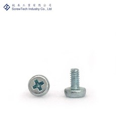 【銳禾】M1.4x3盤頭/丸頭十字槽機械牙鍍鋅特殊螺絲，工廠直營，精密儀器適用，防鏽耐用，十字槽穩固連接, 1個