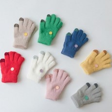 유아 겨울용 가을철 보온 방한장갑 니트 키즈 어린이 손가락장갑 털소재 실내외겸용, 핑크