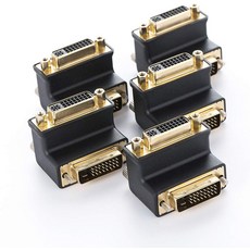 DVI-I 암컷에서 DVI-D 수컷 직각 어댑터, 5 Pack