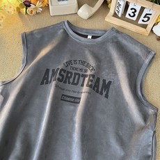 粉色高街無袖T恤男款夏季潮流坎肩上衣情侶休閒運動背心