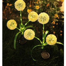 야외 태양광 민들레 무드등 램프 전기가 필요없는 태양열 충전 정원 인테리어 조명, A