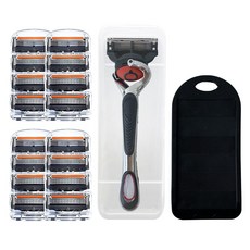 질레트 퓨전 파워 호환 5중 면도날 리필 + 면도기 + 클리너, 1세트, 16개입