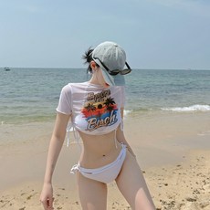 2026 여름 분리형 비키니 휴양지 수영복, 흰색