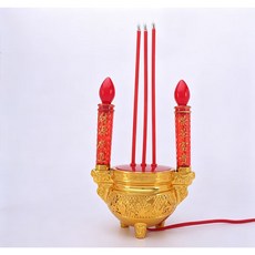 LED電子香爐插電款三腳電香爐仿真香家用供臺蠟燭臺香爐, 1個