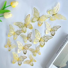 나비 벽장식 생일 파티 케이크 장식 크기, 3. gold