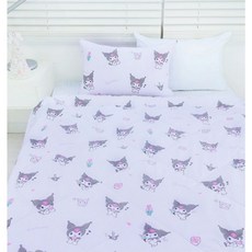 쿠로미 차렵이불 세트 어린이 애착이불 부드러운 캐릭터 귀여운 산리오, 쿠로미 이불세트