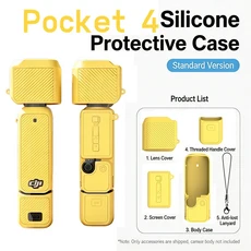 포켓 4 실리콘 커버 보호 케이스 렌즈 DJI 액세서리용 스크래치 방지 슬리브 그립 ﻿, 01 For Pocket 4, 01 Without Base