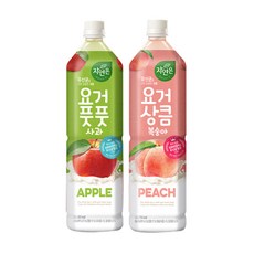 웅진 요거풋풋 사과 1.5Lx6개+요거상큼 복숭아 1.5Lx6개, 1.5L, 12개