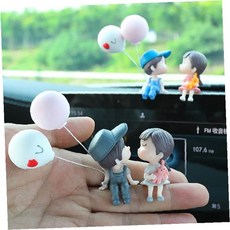 차량 대시보드 인테리어 소품 미니어처 피규어 커플 캐릭터 장식 룸미러 걸이, 1개, 블루