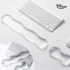 일상이지 투명 물방울 실리콘 팜레스트 마우스 키보드 손목 받침대, 1개, 03 마우스+키보드 세트