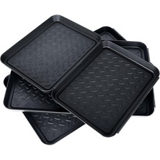 입구용 AKOLAFE 6팩 플라스틱 부츠 트레이 실내용 13.8x10.8x1.2인치 습식 신발 매트 머드룸용 좁은 사각형 개밥 바닥 머드 야외용 애완동물 사료용