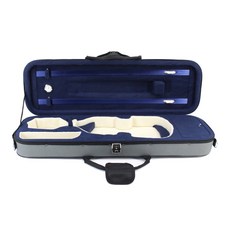 바이올린 검정과 회색 스티칭 캔버스 직사각형 케이스 대형 수납공간 4/4 3/4 1/2 1/4 1/8 습도계 스트랩, Size 1 2