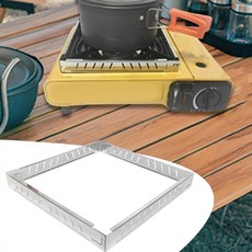 가스 스토브 바람막이 야외 캠핑 바베큐 피크닉 요리 버너 방풍 스크린 알루미늄 합금, 01 silvery, 1개
