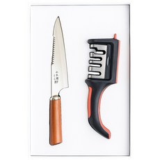 주리아토 명품 사시미 회칼 가정용 회칼 캠핑용 칼집있는 칼, 1개, 우드 브라운