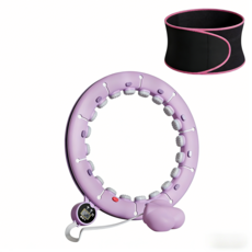 DBL 智能呼啦圈 M碼-75kg以內【腰圍65-95cm】約1Kg重量 紫色 可拆卸調節 磁石按摩呼拉圈, 紫色【智能計數】送暴汗腰帶,L碼100kg以內【腰圍65-115cm】, 1個, 1kg