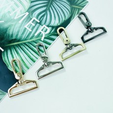 NEW) 360도 회전형 38mm 금속개고리 가방연결고리 가방부자재, 골드, 1개