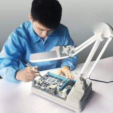 led 스탠드 확대경 조명 탁상용 조명확대경 자바라 독서등 탁상 휴대용, A. 화이트 5배 LED 104개