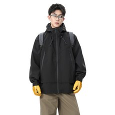 男士連帽防風防水沖鋒衣 戶外徒步登山服夾克