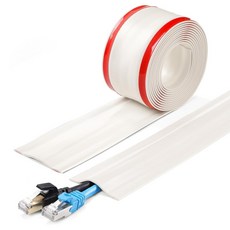 라키네 잘라쓰는 전선 가리개 케이블 몰딩 테이프형, 흰색, 1개
