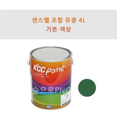 KCC정품 센스멜 조합 유광 4L 철재 및 목재용 페인트 유성페인트 에나멜페인트 철재용페인트 목재페인트, 진초록색, 1개