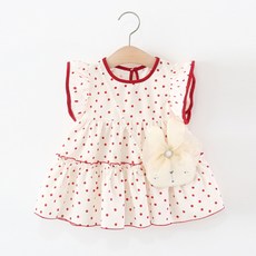 몽실이 레드도트 쉬폰원피스 가방세트