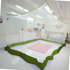 침실 거실 원룸 가족용 대형 사이즈 취침 공간 해충차단 통풍 메쉬 텐트형 사계절, 왕별대(화이트)