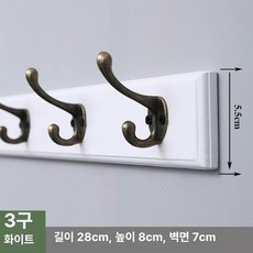 앤틱 벽걸이 훅 클래식 옷걸이 고리 타공 고정 벽고정, 1개, 화이트 3 후크