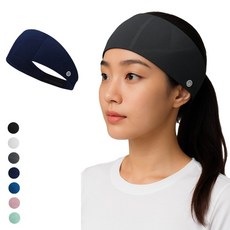 더루마 스포츠 기능성 와이드 헤어밴드, 1개, 딥네이비