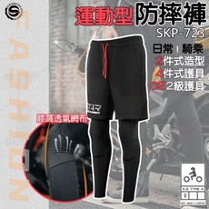 STAR FIELD KNIGHT 運動防摔褲 附CE2級護具透氣網布