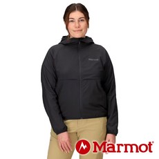Marmot 女款輕量透氣刷毛連帽外套 M16246 黑