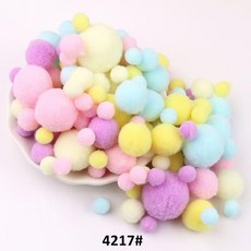 新品 毛球毛絨球裝飾彩色小絨球毛毛球手工材料飾品材料製作高彈球 副廠產品, 1個, 多尺寸馬卡龍106個*1膠水, N/A