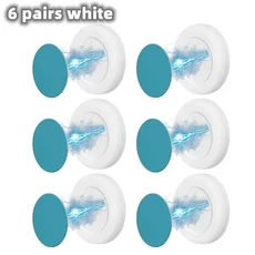 티워머 벽마운트 마그네틱 후크 자석 리모컨 보이지 않는 거치대 냉장고 스티커 홈 정리함 펀칭 불필요, 01 6 pairs white, 1개