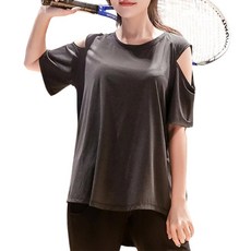 大尺碼運動上衣 夏天冰絲涼感露肩上衣 孕婦適用 修身顯瘦遮臀運動T恤