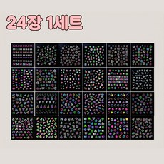 치프몰 야광 네일 스티커 24종, 1개, 기본