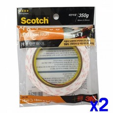 외장용 양면테이프 차량양면테잎 18mmx3m 자동차 x2개, 본상품, 1개