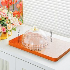 PS/PET亞克力透明食物防塵罩 圓形塑膠保鮮蓋碗蓋, 16cm圓蛋糕蓋PET+鑽石金花, 1個