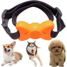 高雄現貨 附發票 非電擊 止吠器 狗聽主人錄音 震動 聲控止吠器 不傷害狗狗 防狗叫 訓狗器 狗狗防吠項圈 狗吠器, 1個, 錄音+震動止吠器 不傷狗狗, 橘色/白色