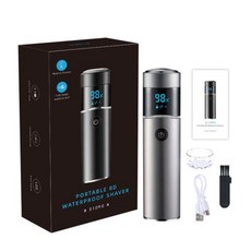 휴대용 전기면도기 무선 여행용 알루미늄 합금 남성용 면도기 TYPE-C IPX7 방수 전기 얼굴 털 정리기 선물 상자, 1)은