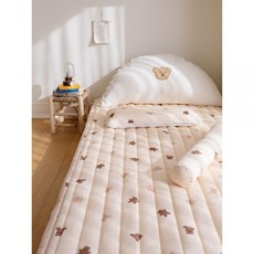 비비엔다 모달 신생아 아기 미끄럼방지 침대 패드 브라우니베어 슈퍼싱글SS, 제작기간 1~2주 소요 후 출고 동의, 리틀퍼피