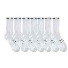 노바리스 삼중 쿠션 러닝 스포츠 양말, 7개, 화이트 7개, 화이트