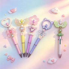 아이실린 볼펜꾸미기 DIY 세트 [4+1]데코 볼펜 키트, 5개, 마카롱 타입